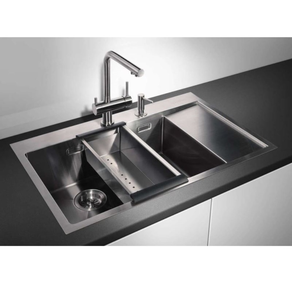 Мойка кухонная Omoikiri Akisame 78 левая Вороненая сталь 4973101 — изображение 2