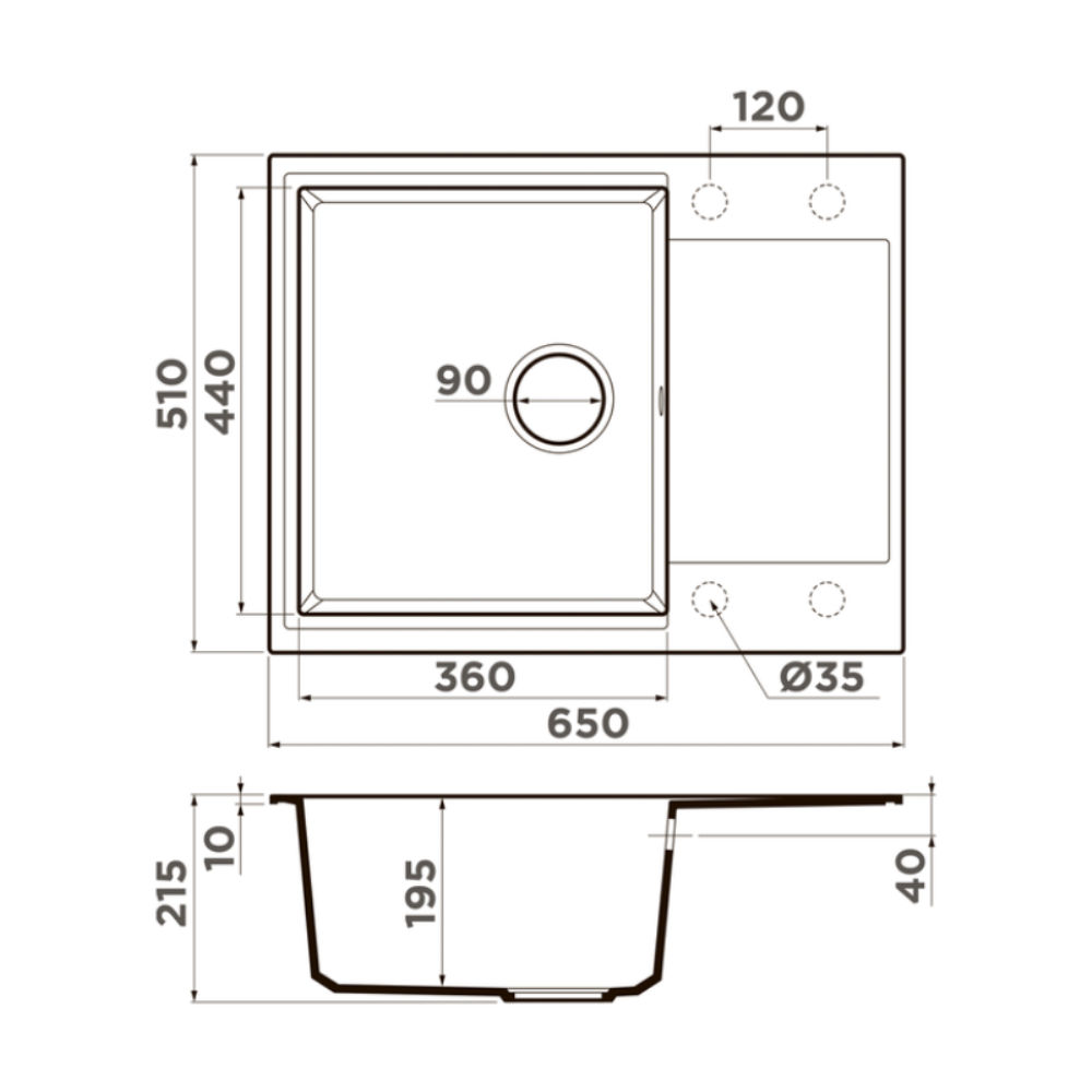 Мойка кухонная Omoikiri Daisen 65 Бежевый 4993685 — изображение 4