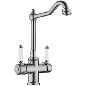 Смеситель для кухни Omoikiri Tottori Серебро античное / Белый 4994046